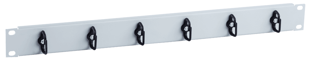 Cable Management Panel 19-Inch 1U 6 Hooks - Image 1