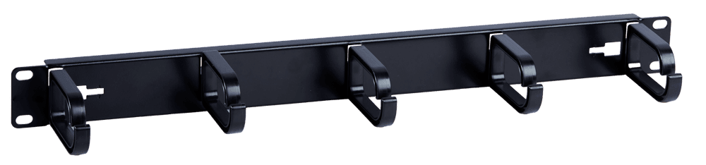 Cable Management Panel 19-Inch 1U 5 Hooks black - Image 1